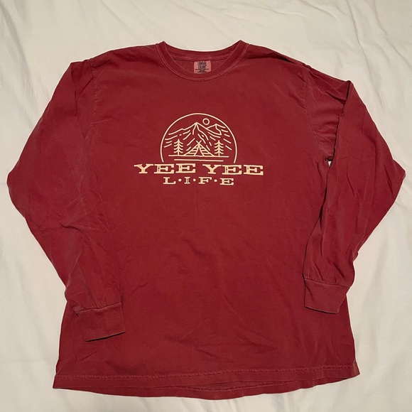 “Yee Yee Life” red long sleeve Comfort Colors tshirt - Picture 1 of 3